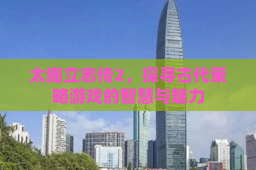 太阁立志传2，探寻古代策略游戏的智慧与魅力