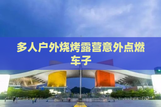 多人户外烧烤露营意外点燃车子